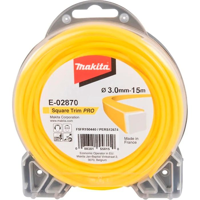 Леска для триммера Makita 3мм квадратная 15м (E-02870)