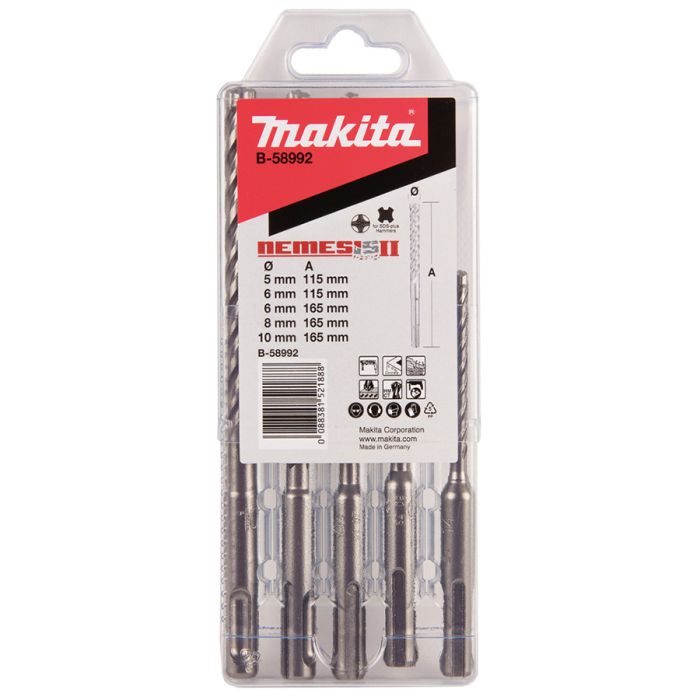 Набор буров SDS-plus Makita Nemesis II 5-10мм 5шт (B-58992)