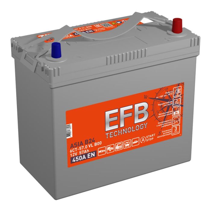 Аккумулятор TITAN ASIA EFB 6СТ-57.0 VL B00