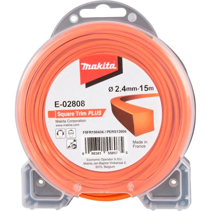 Леска для триммера Makita 2.4мм квадратная 15м (E-02808)