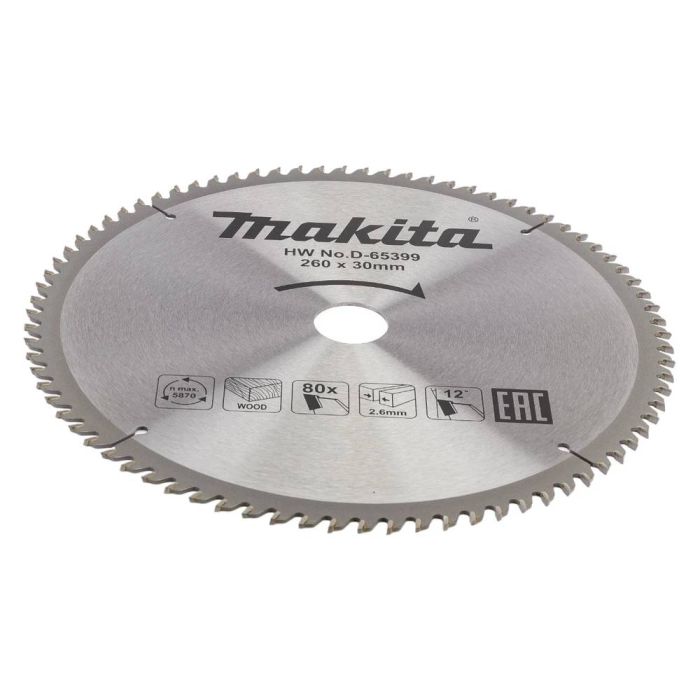Диск пильный по дереву Makita 260x30мм 80T (D-65399)