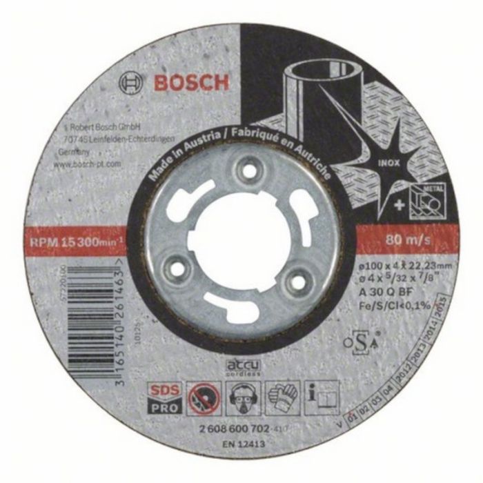 Круг шлифовальный по металлу Bosch 100х4х22.2мм (702)