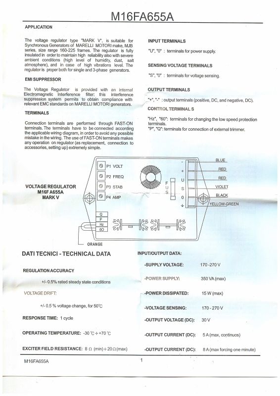 Регулятор напряжения Mark I; V (M16FA655A)/Voltage regulator