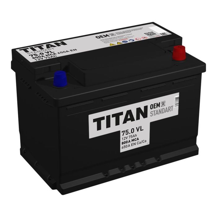 Аккумулятор TITAN STANDART 6CT-75.0 VL