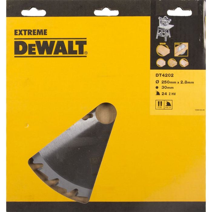 Диск пильный по дереву DeWalt CONSTRUCTION DT4202 250х30мм 24T