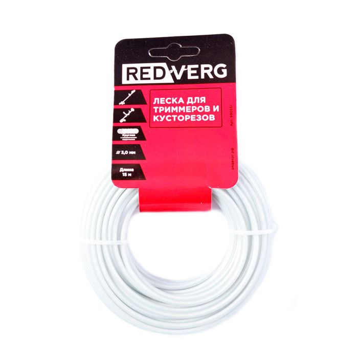 Леска для триммера REDVERG 3мм круглая с металлическим сердечником 15м (990551)
