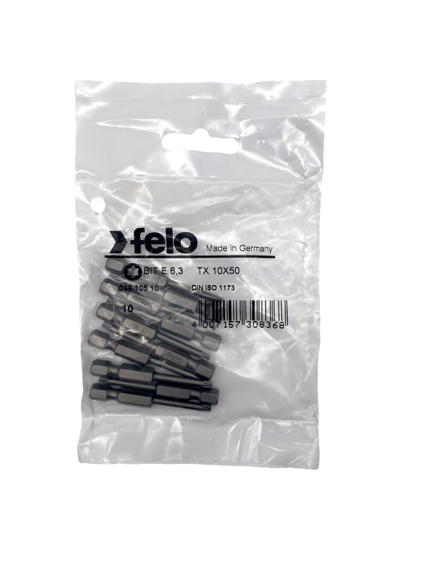 Felo Бита шестигранная TX 10х50мм, упаковка 10шт 03610510