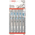 Набор пилок для лобзика по алюминию Bosch T227D 100мм 5шт (030) Набор пилок для лобзика по алюминию Bosch T227D 100мм 5шт (030)