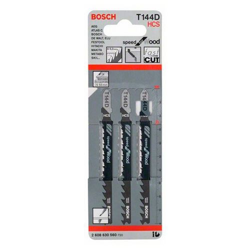 Набор пилок для лобзика по дереву Bosch T144D HCS 100мм 3шт (560)