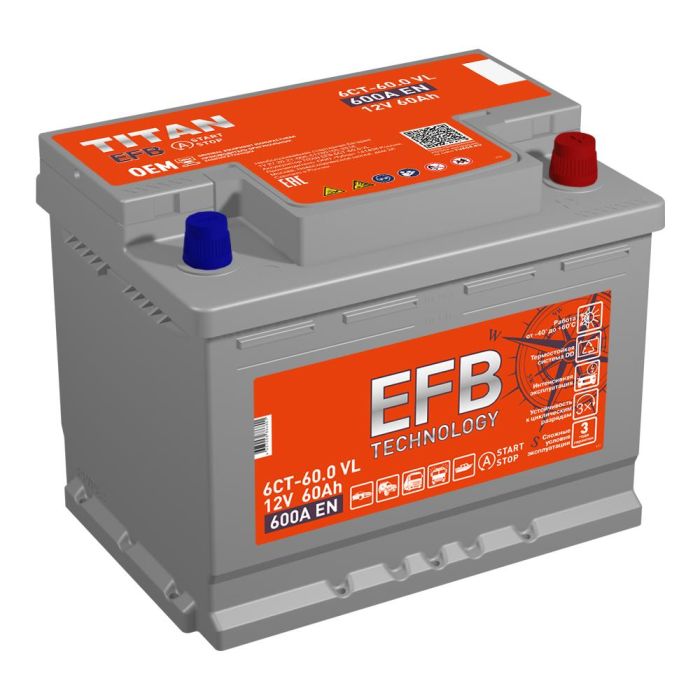 Аккумулятор TITAN EFB 6СТ-60.0 VL