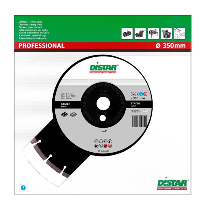 Круг алмазный по асфальту Distar Stayer 1A1RSS/C3-H 350х25.4мм (5024)