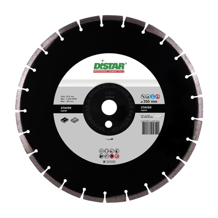 Круг алмазный по асфальту Distar Stayer 1A1RSS/C3-H 350х25.4мм (5024)