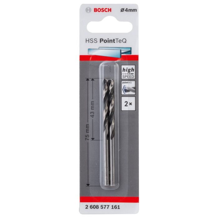 Сверло по металлу Bosch HSS PointTeQ 4х75мм 2шт (161)